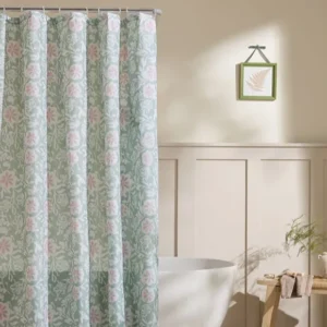 Sage Green Floral Shower Curtains