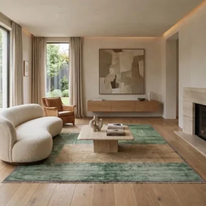 Sage Mosaic Green Hand-Tufted Carpet