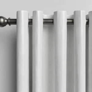 Shima Faux Silk White Curtains