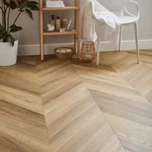 Signature Chevron Woodland Oak Stickdown LVT Flooring