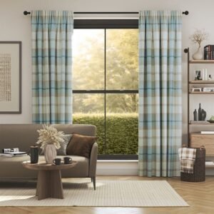 Sky Blue Wool Thermal Curtain