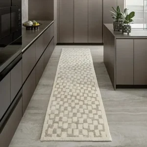Small Squares Modern Runner Carpet