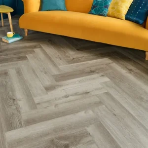Smoked Grey Herringbone Click Vinyl SPC