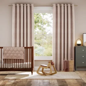 Soft Pink Rabbit Kids Room Curtains