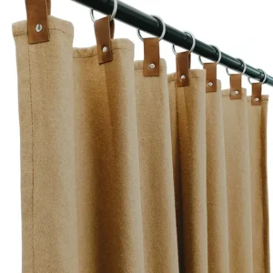 Tan Wool Thermal Eyelet Curtain