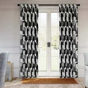 Varadero Mono Black Curtains