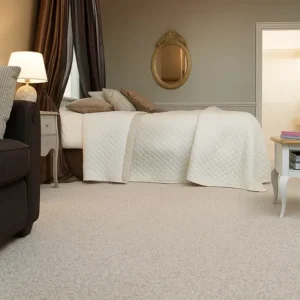 Velo Twist Cream Bedroom Carpet
