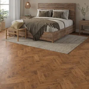 Verona Smoked Golden Smooth Oiled Rustic Herringbone Solid Oak