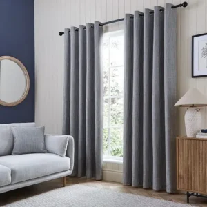 Walker Tonal Stripe Eyelet Curtains
