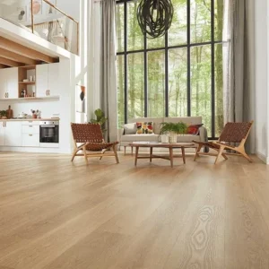 Warm Brushed Oak Gluedown LVT Flooring