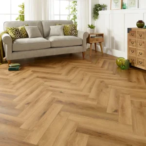 Warm Oak Herringbone Click Vinyl SPC