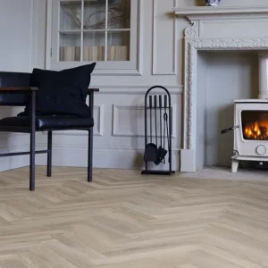 Waterside Oak Gluedown Herringbone LVT Flooring