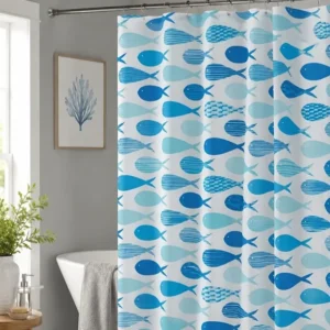 White Aquarium Shower Curtain