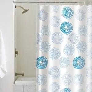 White Contours Shower Curtain