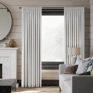 White Faux Silk Made To Measure Curtain