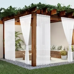 White Sheer Waterproof Outdoor Curtains