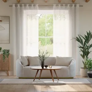 White Voile Sheer Window Curtain