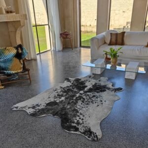 Black and White Faux Cowhide Rug