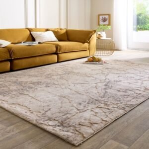 Calacatta Earth Natural Polyester Rug