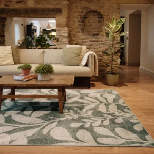 Eden Leaves Green Nylon Rugs
