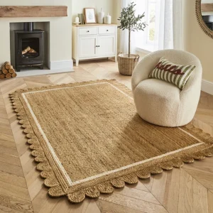 Natural Scallop Edge Jute Rug