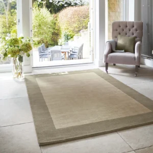 Taupe Borders Nylon Rugs